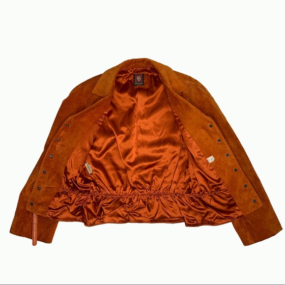 Anne Klein Jackets & Blazers - Vintage 1970s Anne Klein Burnt Orange Suede Jacket